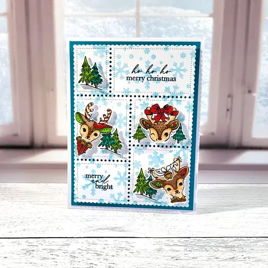 LDRS CREATIVE LDRS CREATIVE PATCHWORK REINDEER GAMES POSTAGE COLLAGE DIE SET