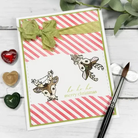LDRS CREATIVE LDRS CREATIVE PATCHWORK REINDEER GAMES POSTAGE COLLAGE CLEAR STAMP SET