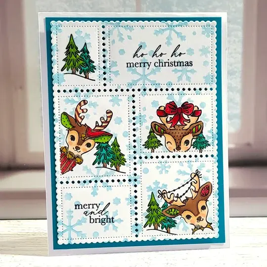 LDRS CREATIVE LDRS CREATIVE PATCHWORK REINDEER GAMES POSTAGE COLLAGE CLEAR STAMP SET