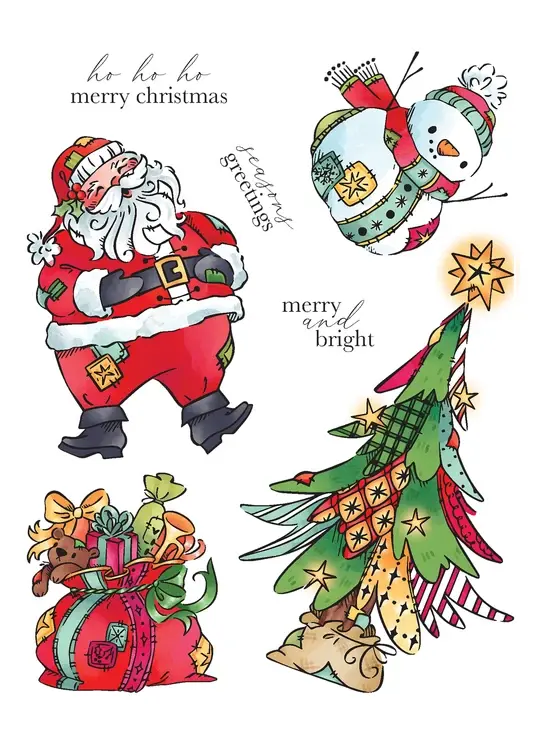 LDRS CREATIVE LDRS CREATIVE PATCHWORK CHRISTMAS CLEAR STAMP SET