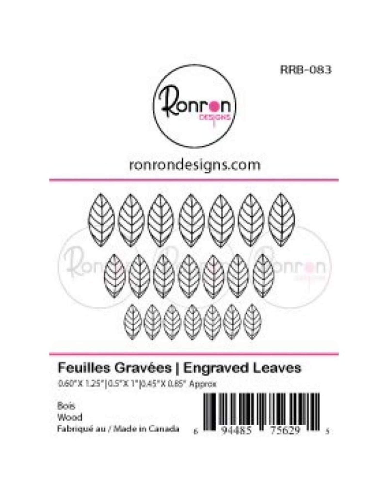 RONRON DESIGNS RONRON DESIGNS FEUILLES GRAVEÉS PIÈCES EN BOIS
