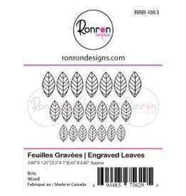 RONRON DESIGNS RONRON DESIGNS FEUILLES GRAVEÉS WOOD PIECES