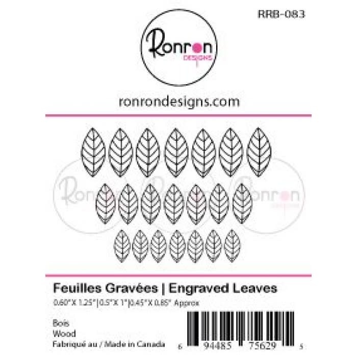 RONRON DESIGNS RONRON DESIGNS FEUILLES GRAVEÉS WOOD PIECES