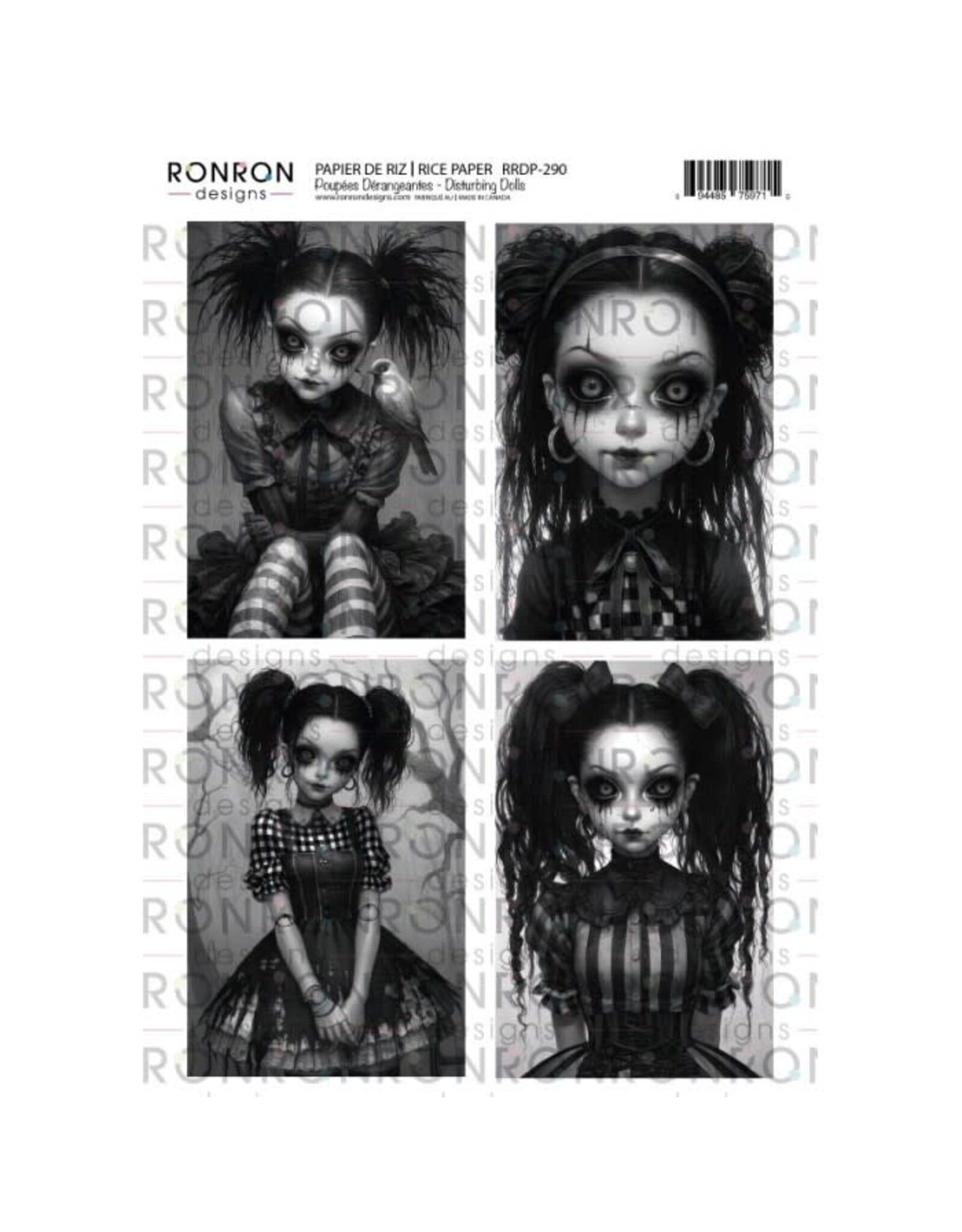 RONRON DESIGNS RONRON DESIGNS POUPÉES DÉRANGEANTES RICE PAPER