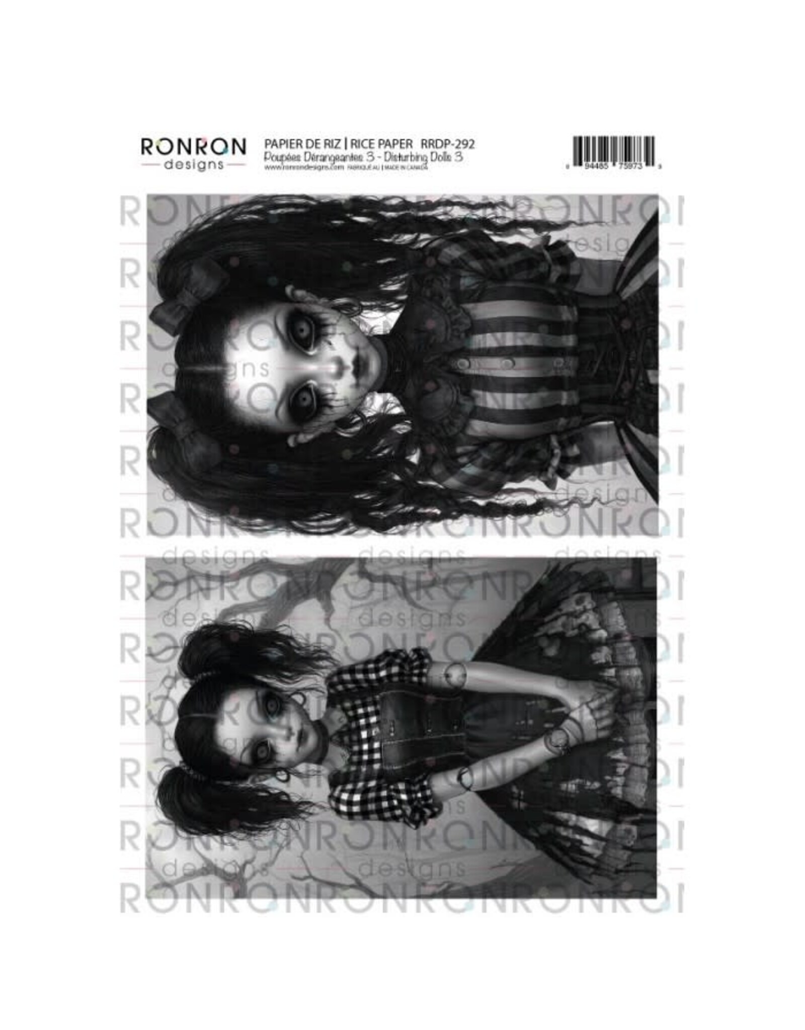 RONRON DESIGNS RONRON DESIGNS POUPÉES DÉRANGEANTES 3 PAPIER DE RIZ