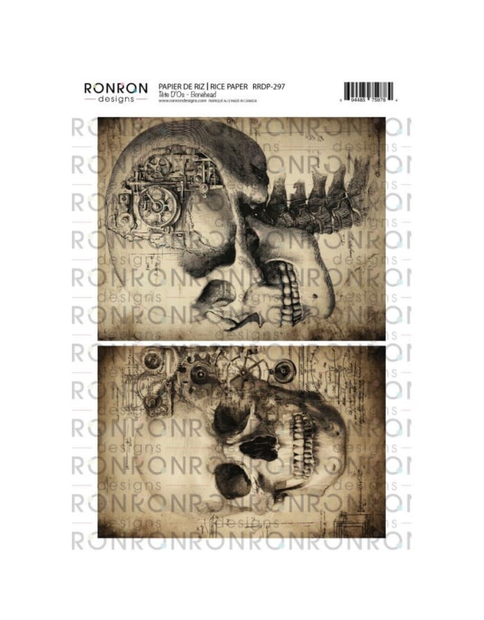 RONRON DESIGNS RONRON DESIGNS TÊTE D'OS PAPIER DE RIZ