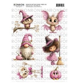 RONRON DESIGNS RONRON DESIGNS HALLOWEEN ROSE PAPIER DE RIZ