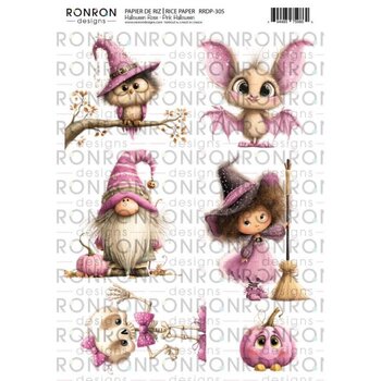 RONRON DESIGNS RONRON DESIGNS HALLOWEEN ROSE PAPIER DE RIZ