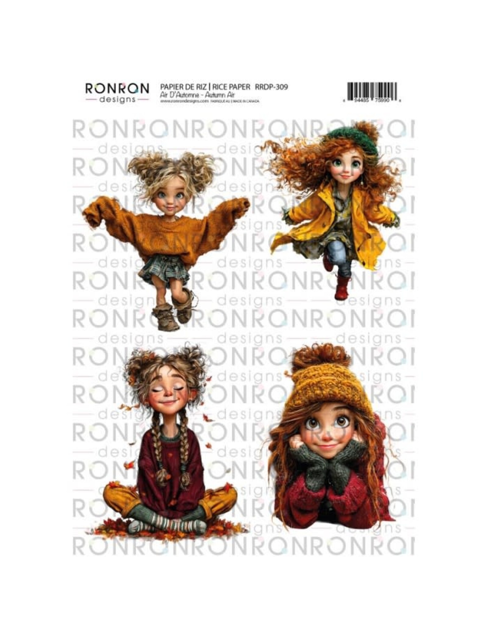 RONRON DESIGNS RONRON DESIGNS AIR D'AUTOMNE PAPIER DE RIZ