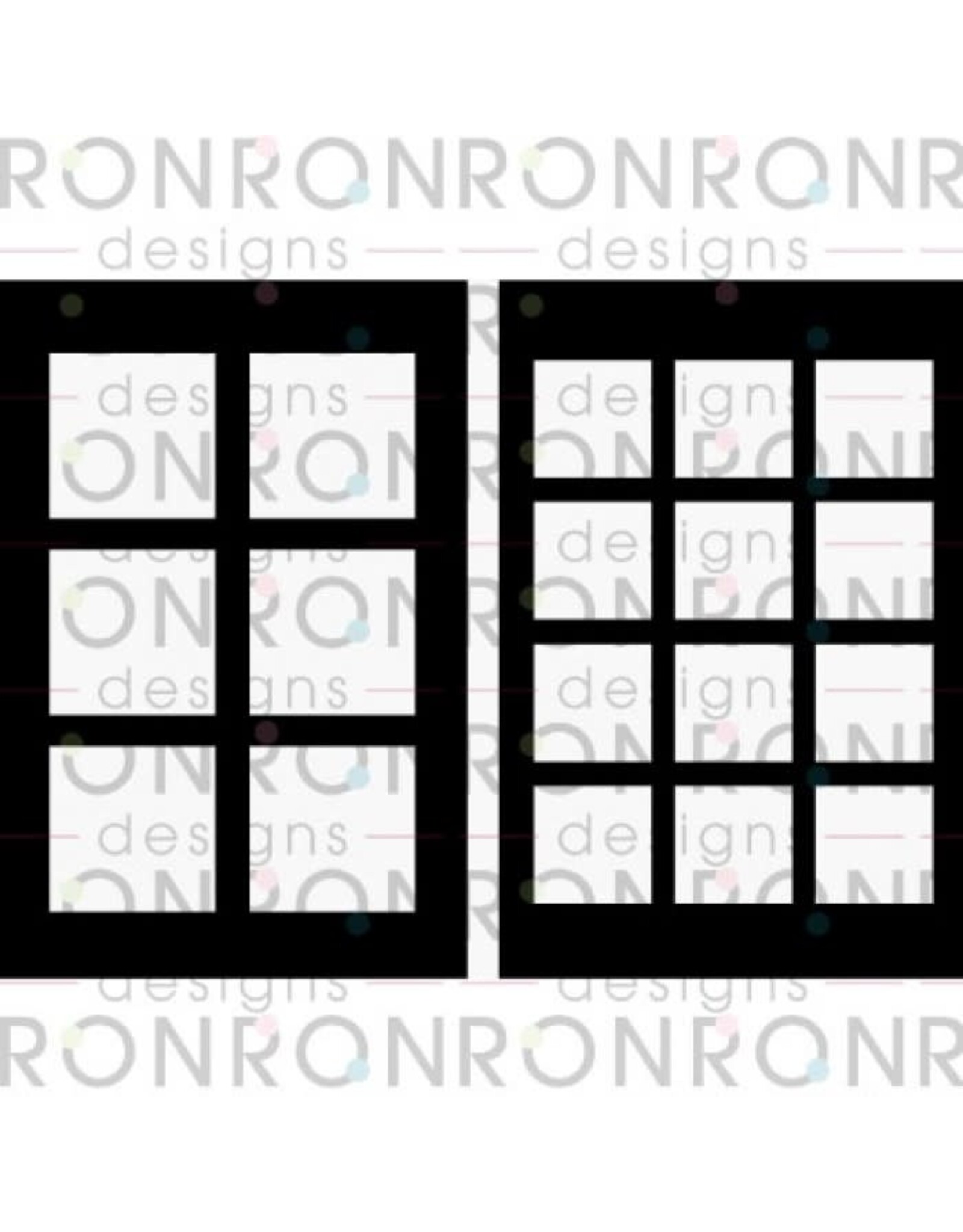 RONRON DESIGNS RONRON DESIGNS PAIRE DE CARRÉS 6x9 POCHOIR