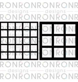 RONRON DESIGNS RONRON DESIGNS PAIRE DE CARRÉS 8x8 STENCIL