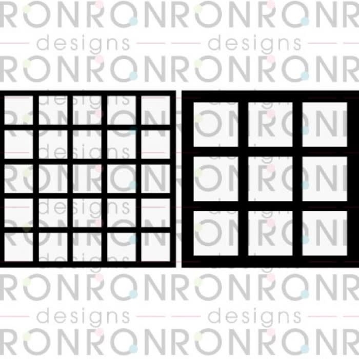 RONRON DESIGNS RONRON DESIGNS PAIRE DE CARRÉS 8x8 STENCIL