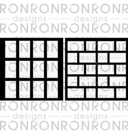 RONRON DESIGNS RONRON DESIGNS PAIRE DE RECTANGLES 8x8 STENCIL