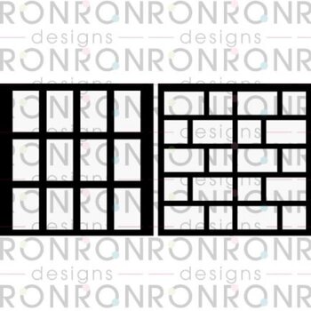 RONRON DESIGNS RONRON DESIGNS PAIRE DE RECTANGLES 8x8 POCHOIR