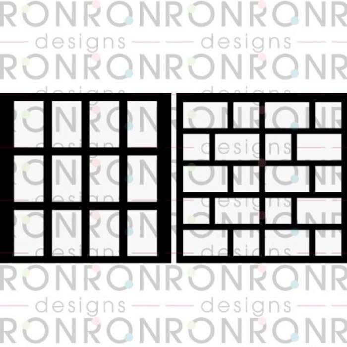 RONRON DESIGNS RONRON DESIGNS PAIRE DE RECTANGLES 8x8 STENCIL