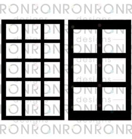RONRON DESIGNS RONRON DESIGNS PAIRE DE CARRÉS 5x8 STENCIL