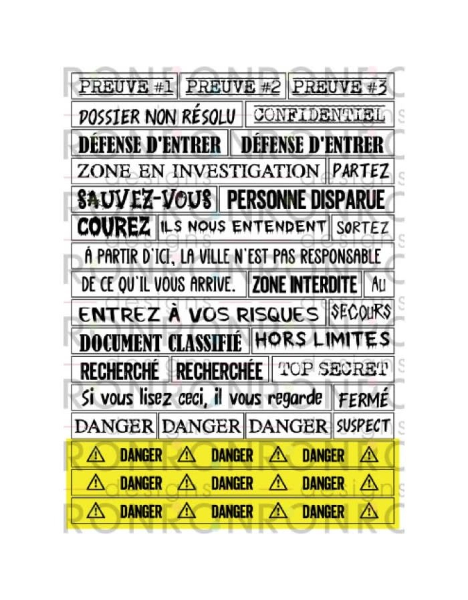 RONRON DESIGNS RONRON DESIGNS SCÈNE DE CRIME - WHITE STICKERS