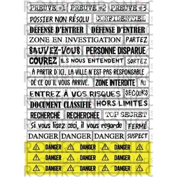 RONRON DESIGNS RONRON DESIGNS SCÈNE DE CRIME - AUTOCOLLANTS BLANC