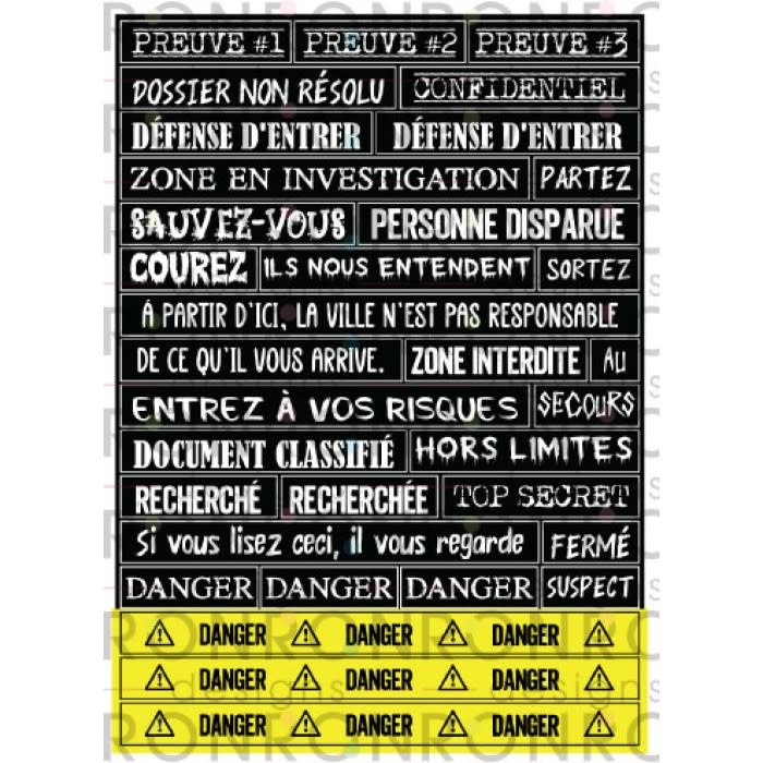 RONRON DESIGNS RONRON DESIGNS SCÈNE DE CRIME - BLACK STICKERS