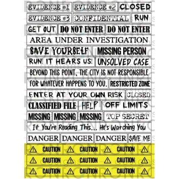 RONRON DESIGNS RONRON DESIGNS "CRIME SCENE" - AUTOCOLLANTS BLANC