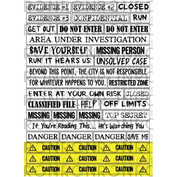 RONRON DESIGNS RONRON DESIGNS CRIME SCENE - WHITE STICKERS