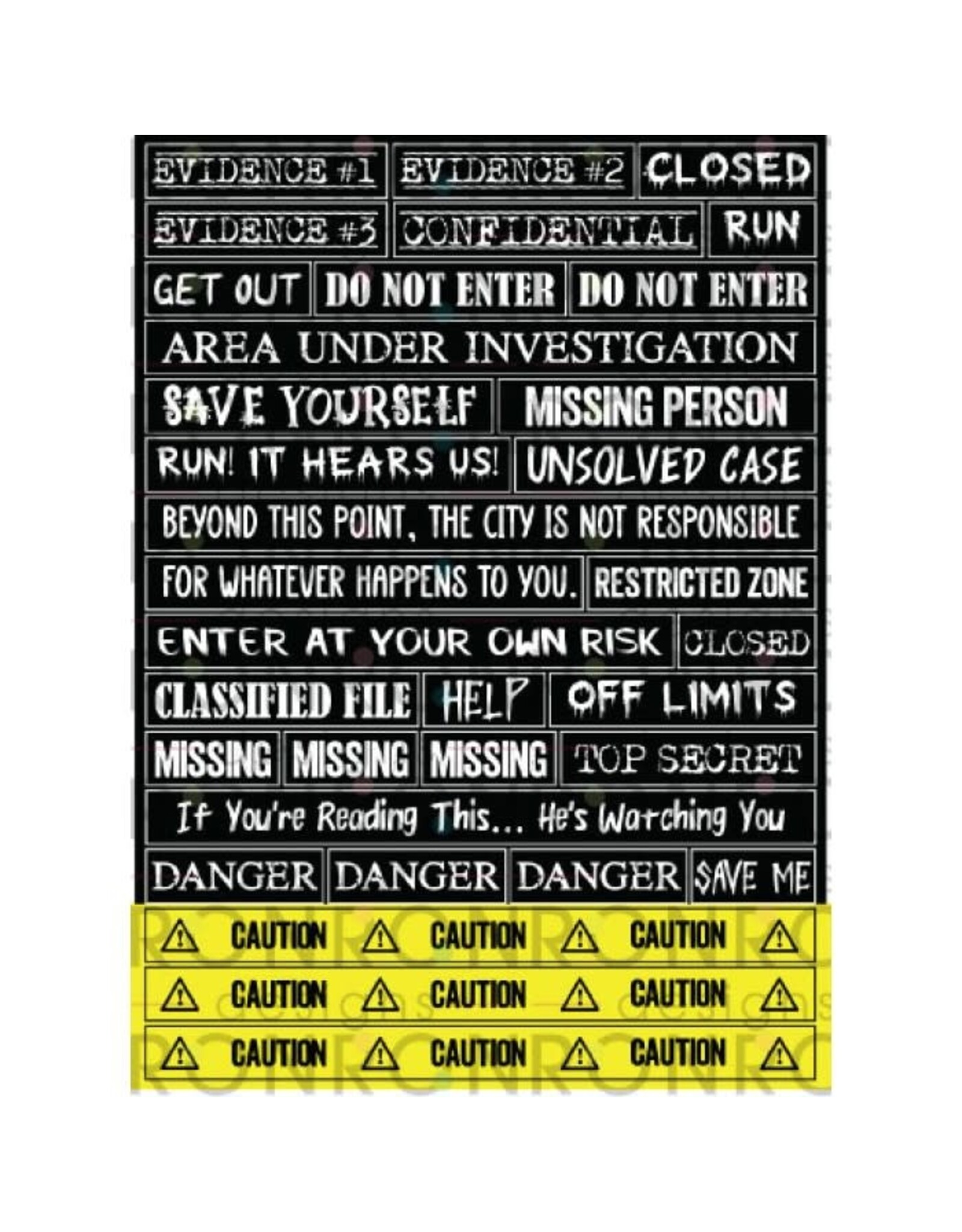 RONRON DESIGNS RONRON DESIGNS CRIME SCENE - BLACK STICKERS