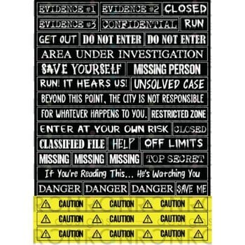 RONRON DESIGNS RONRON DESIGNS "CRIME SCENE" - AUTOCOLLANTS NOIR