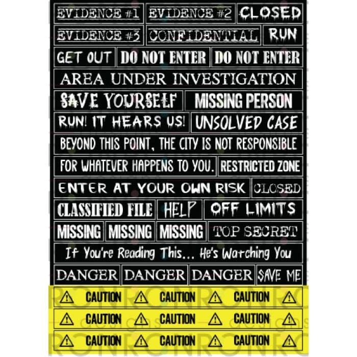 RONRON DESIGNS RONRON DESIGNS CRIME SCENE - BLACK STICKERS