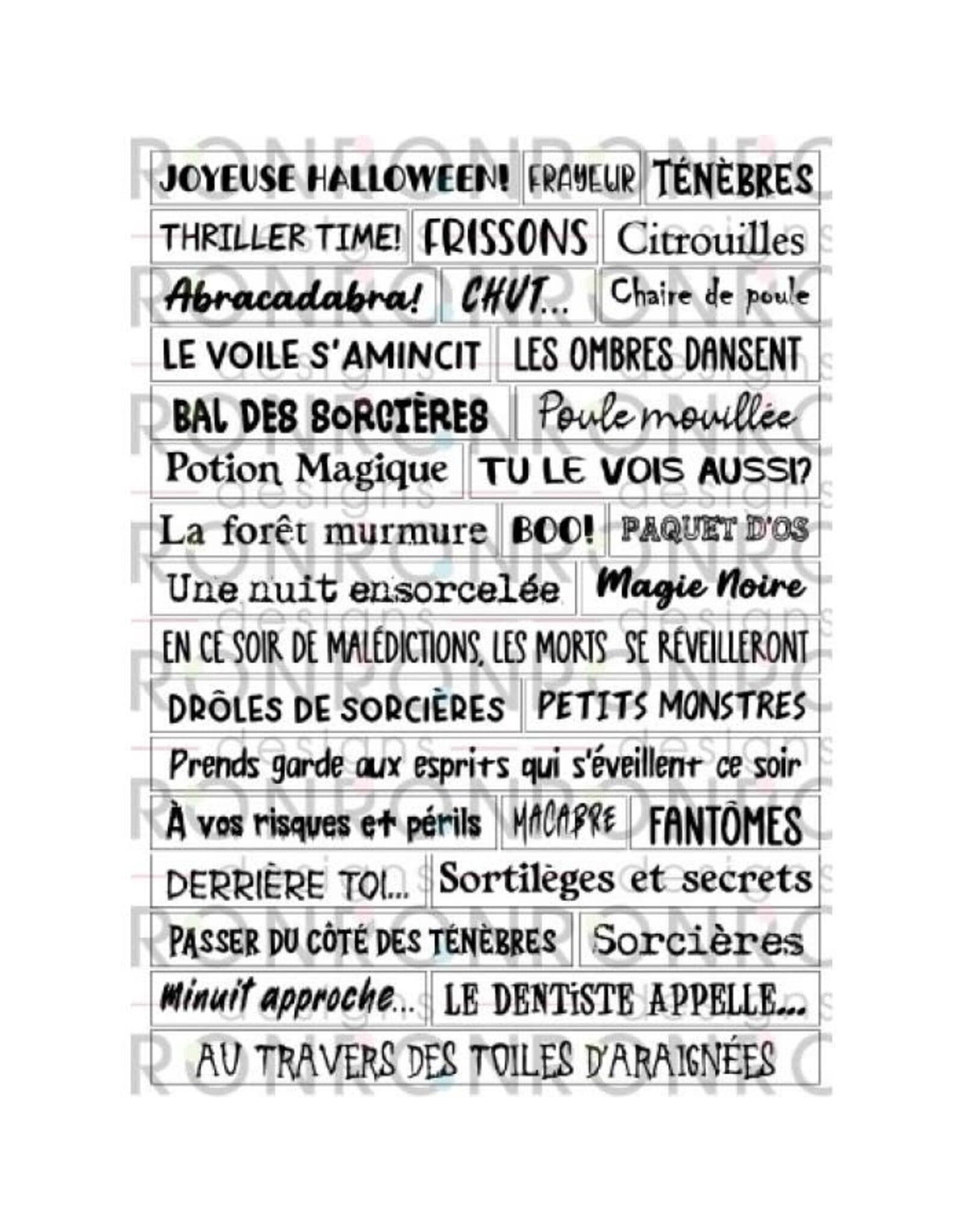 RONRON DESIGNS RONRON DESIGNS HALLOWEEN - AUTOCOLLANTS BLANC (FRANÇAIS)