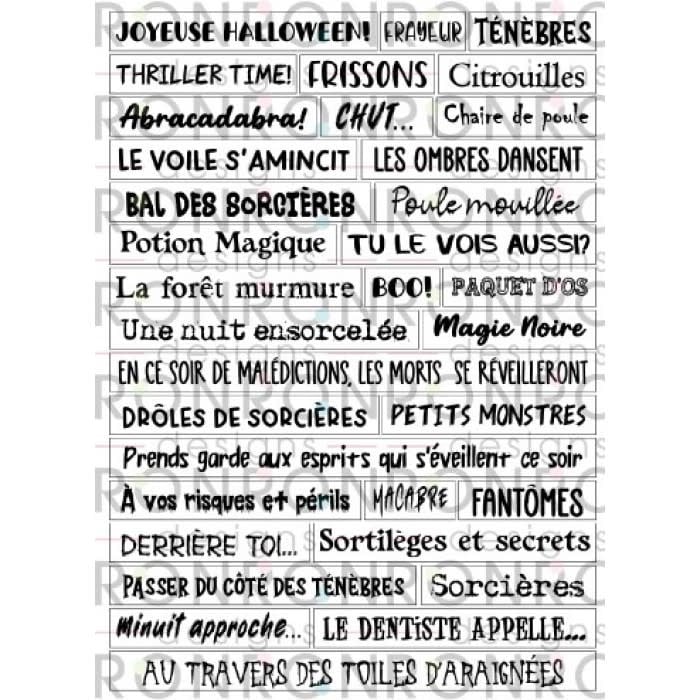 RONRON DESIGNS RONRON DESIGNS HALLOWEEN - WHITE STICKERS (FRENCH)