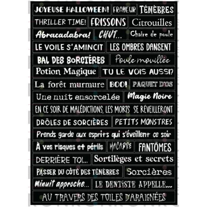 RONRON DESIGNS RONRON DESIGNS HALLOWEEN - BLACK STICKERS (FRENCH)
