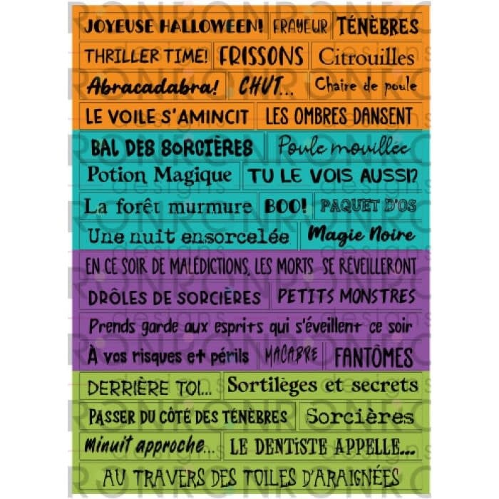 RONRON DESIGNS RONRON DESIGNS HALLOWEEN - BRIGHT COLORED STICKERS (FRENCH)