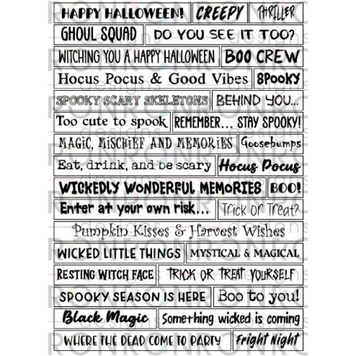 RONRON DESIGNS RONRON DESIGNS HALLOWEEN - WHITE STICKERS (ENGLISH)