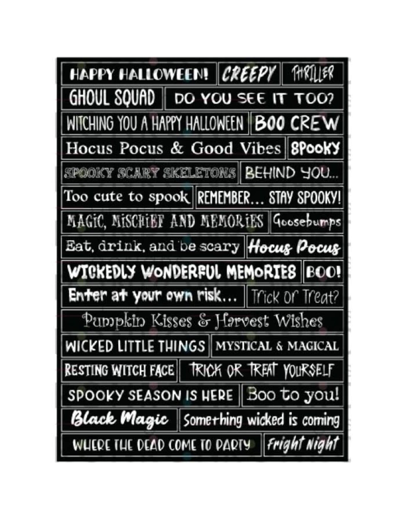 RONRON DESIGNS RONRON DESIGNS HALLOWEEN - AUTOCOLLANTS NOIR (ANGLAIS)