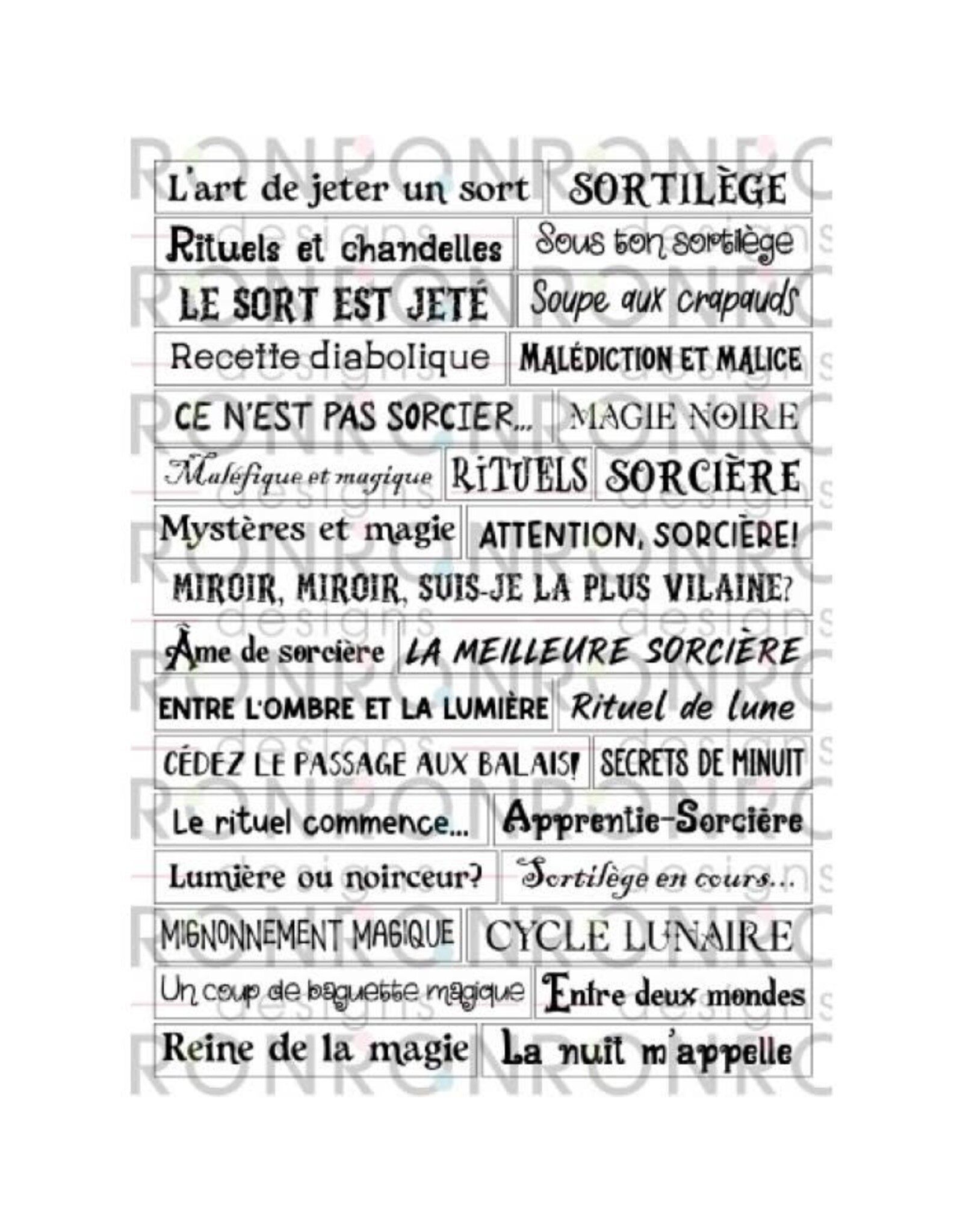 RONRON DESIGNS RONRON DESIGNS SORCIÈRES MALÉFIQUES - WHITE STICKERS