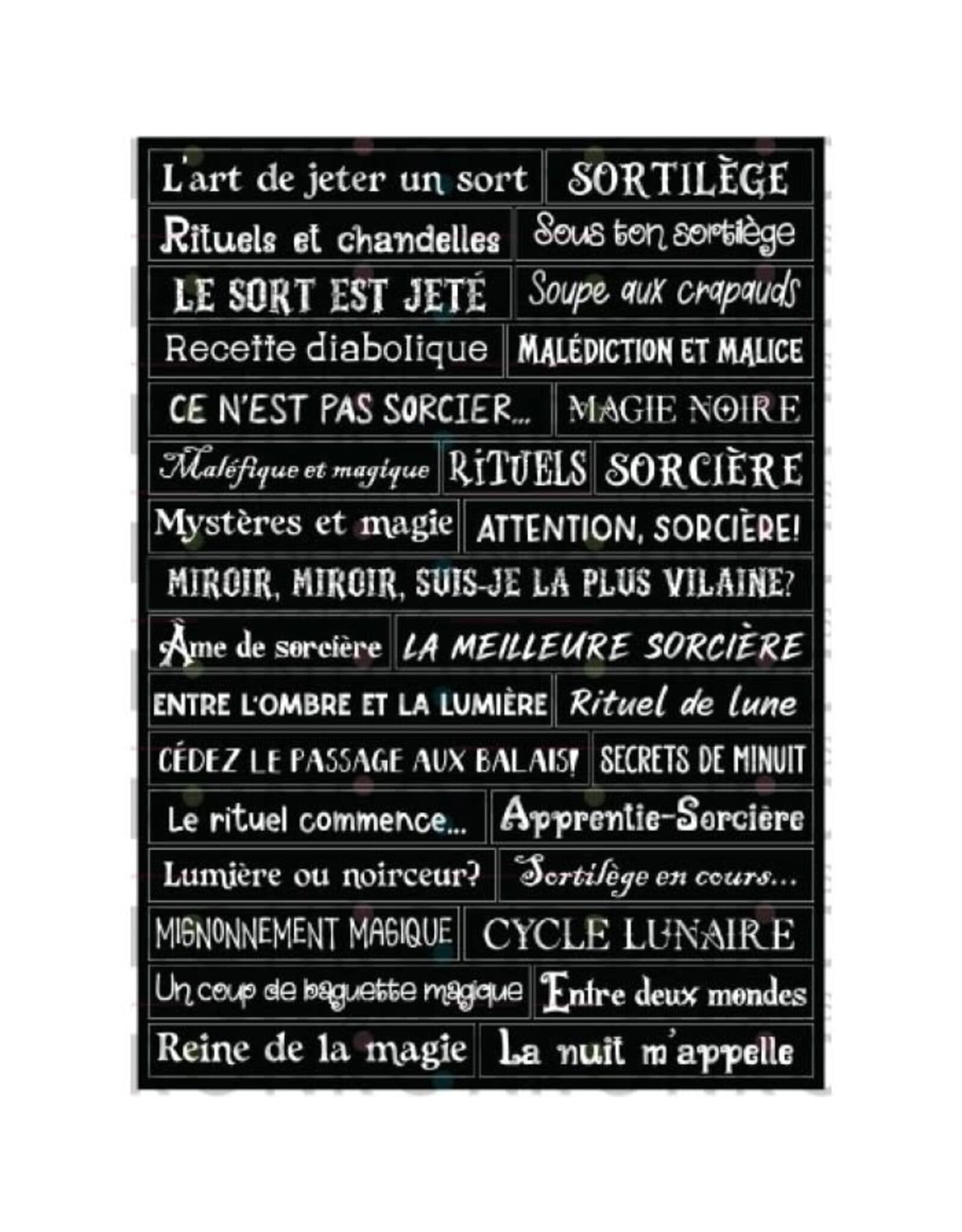 RONRON DESIGNS RONRON DESIGNS SORCIÈRES MALÉFIQUES - AUTOCOLLANTS NOIR