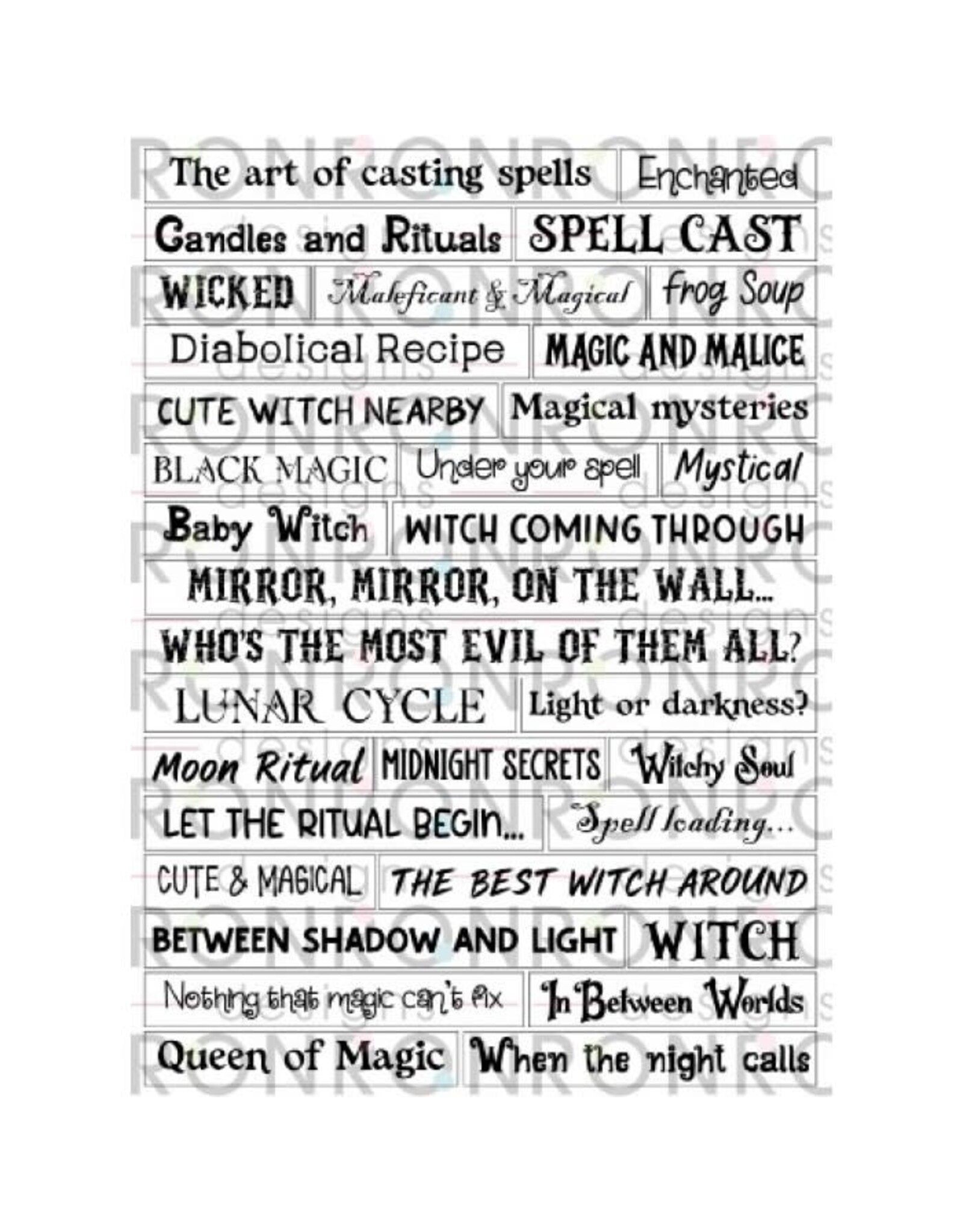 RONRON DESIGNS RONRON DESIGNS "WICKED WITCHES" - AUTOCOLLANTS BLANC
