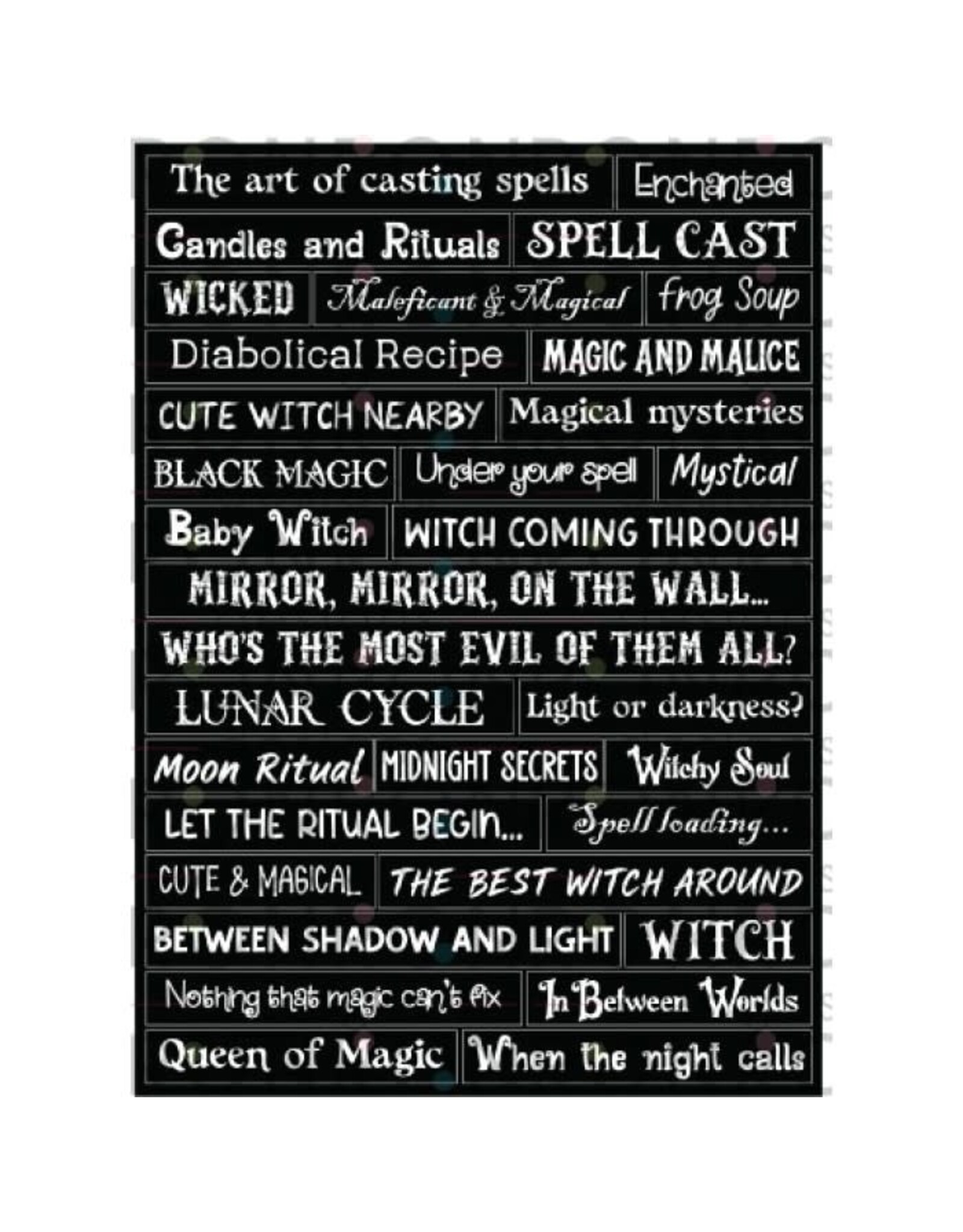 RONRON DESIGNS RONRON DESIGNS "WICKED WITCHES" - AUTOCOLLANTS NOIR