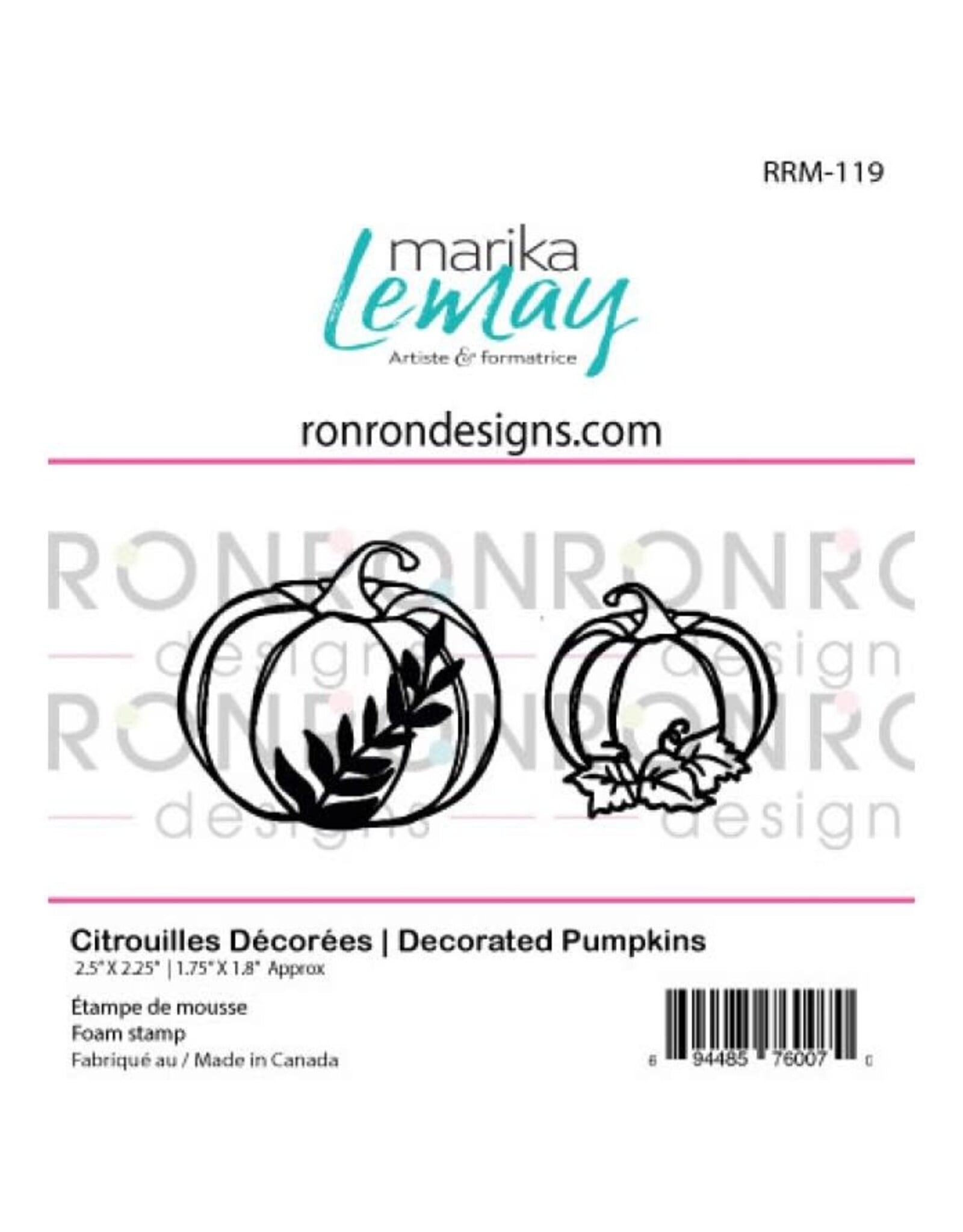 RONRON DESIGNS RONRON DESIGNS MARIKA LEMAY - CITROUILLES DÉCORÉES ENSEMBLE D'ÉTAMPES DE MOUSSE