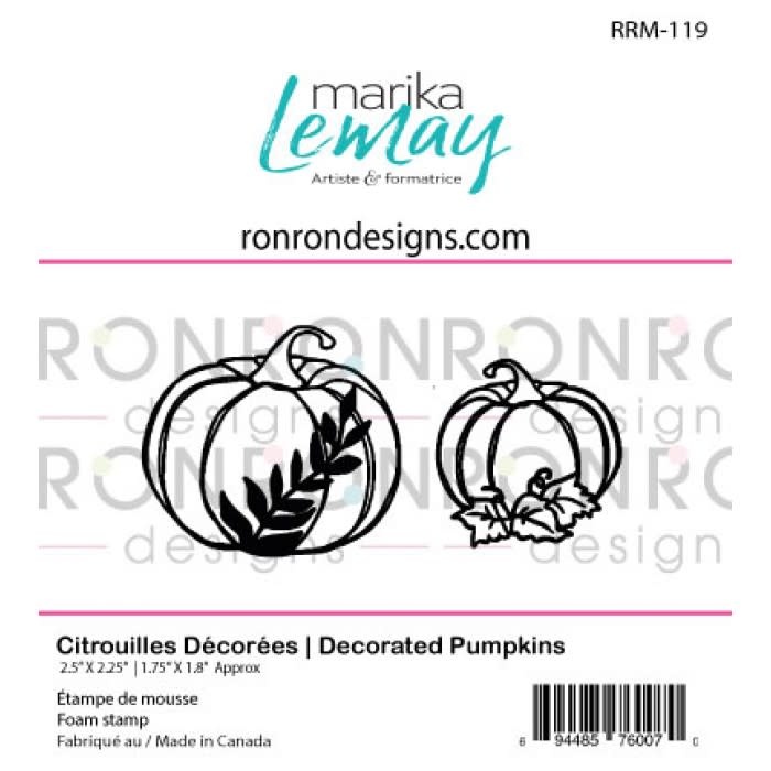 RONRON DESIGNS RONRON DESIGNS MARIKA LEMAY - CITROUILLES DÉCORÉES FOAM STAMP SET