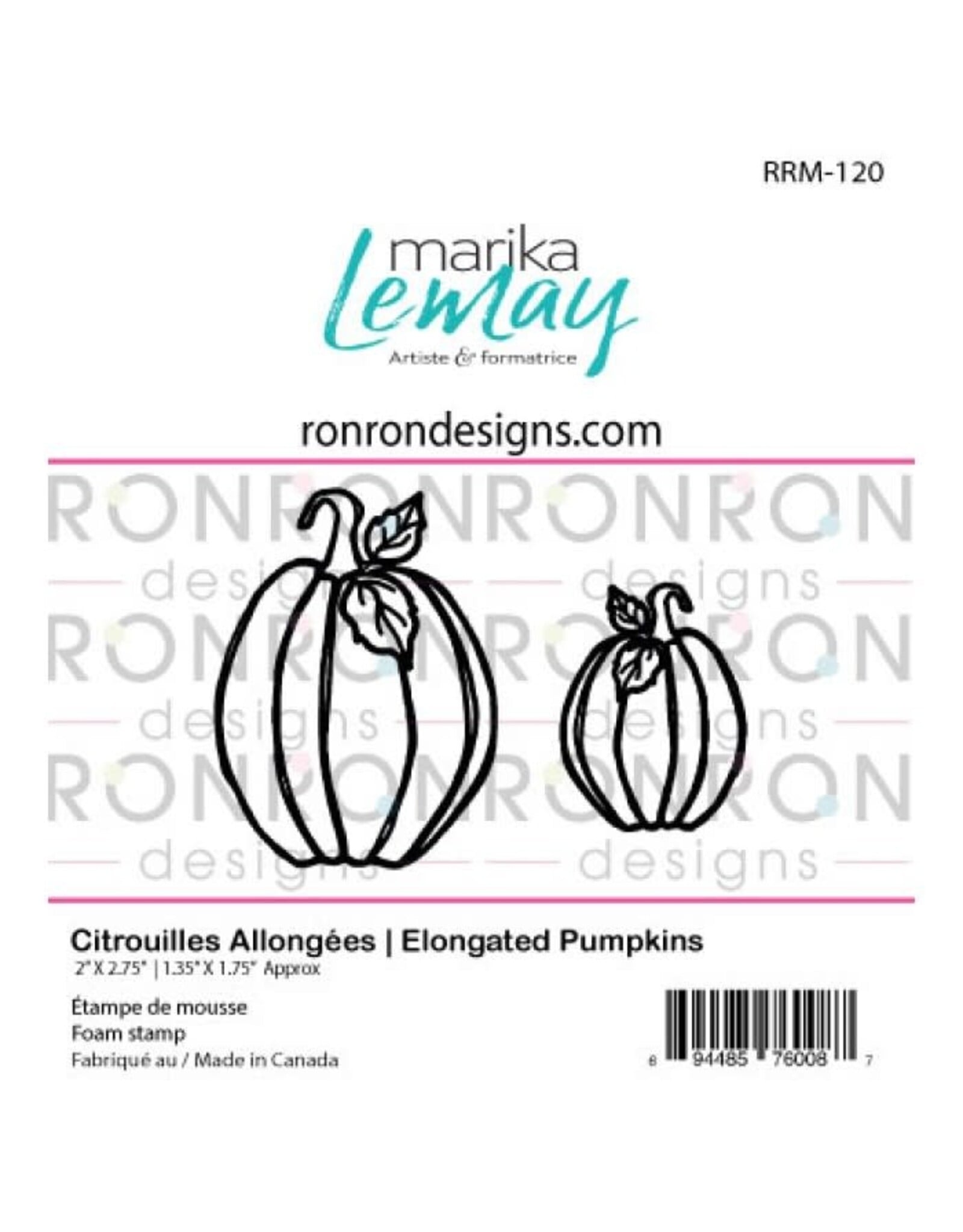 RONRON DESIGNS RONRON DESIGNS MARIKA LEMAY - CITROUILLES ALLONGÉES ENSEMBLE D'ÉTAMPES DE MOUSSE