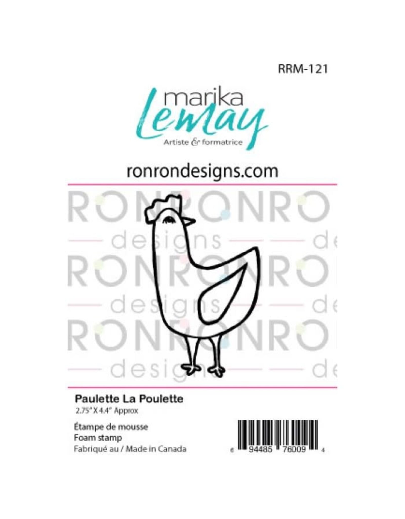 RONRON DESIGNS RONRON DESIGNS MARIKA LEMAY - PAULETTE LA POULETTE ÉTAMPE DE MOUSSE