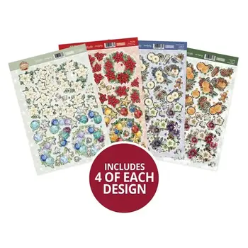 HUNKYDORY CRAFTS LTD. HUNKYDORY FESTIVE WONDERFUL WREATHS DECOUPAGE TOPPERS