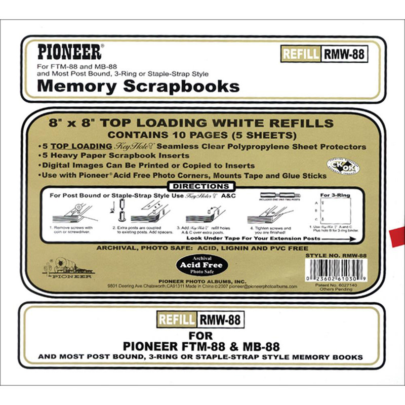 PIONEER PIONEER WHITE 8x8 PAGE REFILLS 5PK