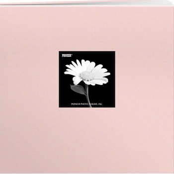 PIONEER PIONEER BOOK CLOTH COVER BLUSH PINK 12x12 POST BOUND ALBUM WITH WINDOW