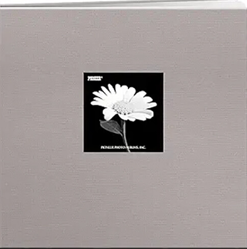 PIONEER PIONEER BOOK CLOTH COVER PLATINUM GREY 12x12 POST BOUND ALBUM WITH WINDOW