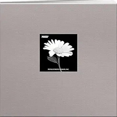 PIONEER PIONEER BOOK CLOTH COVER PLATINUM GREY 8x8 POST BOUND ALBUM WITH WINDOW