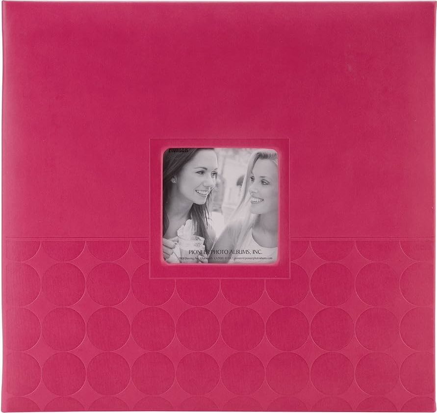 PIONEER PIONEER PINK EMBOSSED DOT POST-BOUND 12x12 ALBUM WITH WINDOW