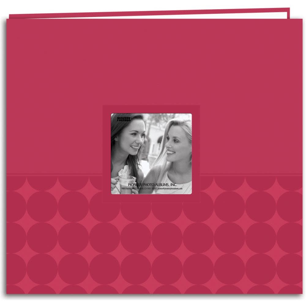 PIONEER PIONEER PINK EMBOSSED DOT POST-BOUND 12x12 ALBUM WITH WINDOW