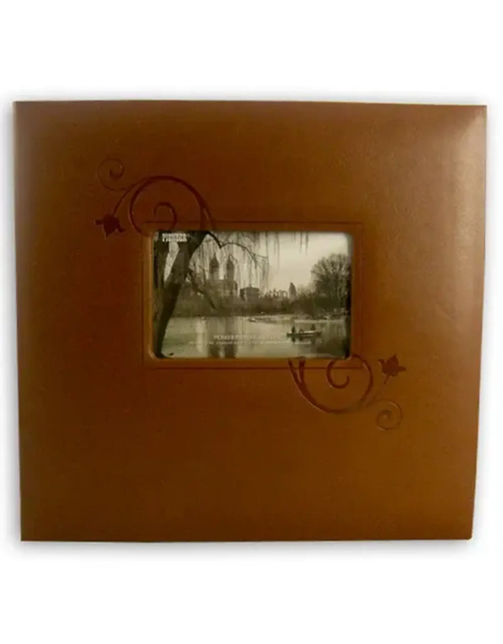 PIONEER PIONEER BRUN FLORAL GAUFRÉ LEATHERETTE 12x12 ALBUM AVEC CADRE
